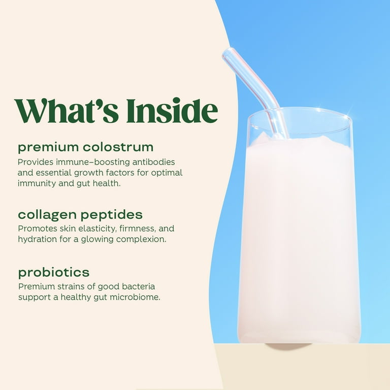 Bloom Nutrition Colostrum & Collagen Peptides Powder Sticks